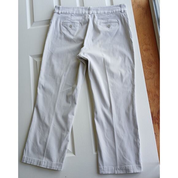 Lee Just Below the Waist Khaki White Slacks size 16S short slimming trousers - Picture 3 of 16